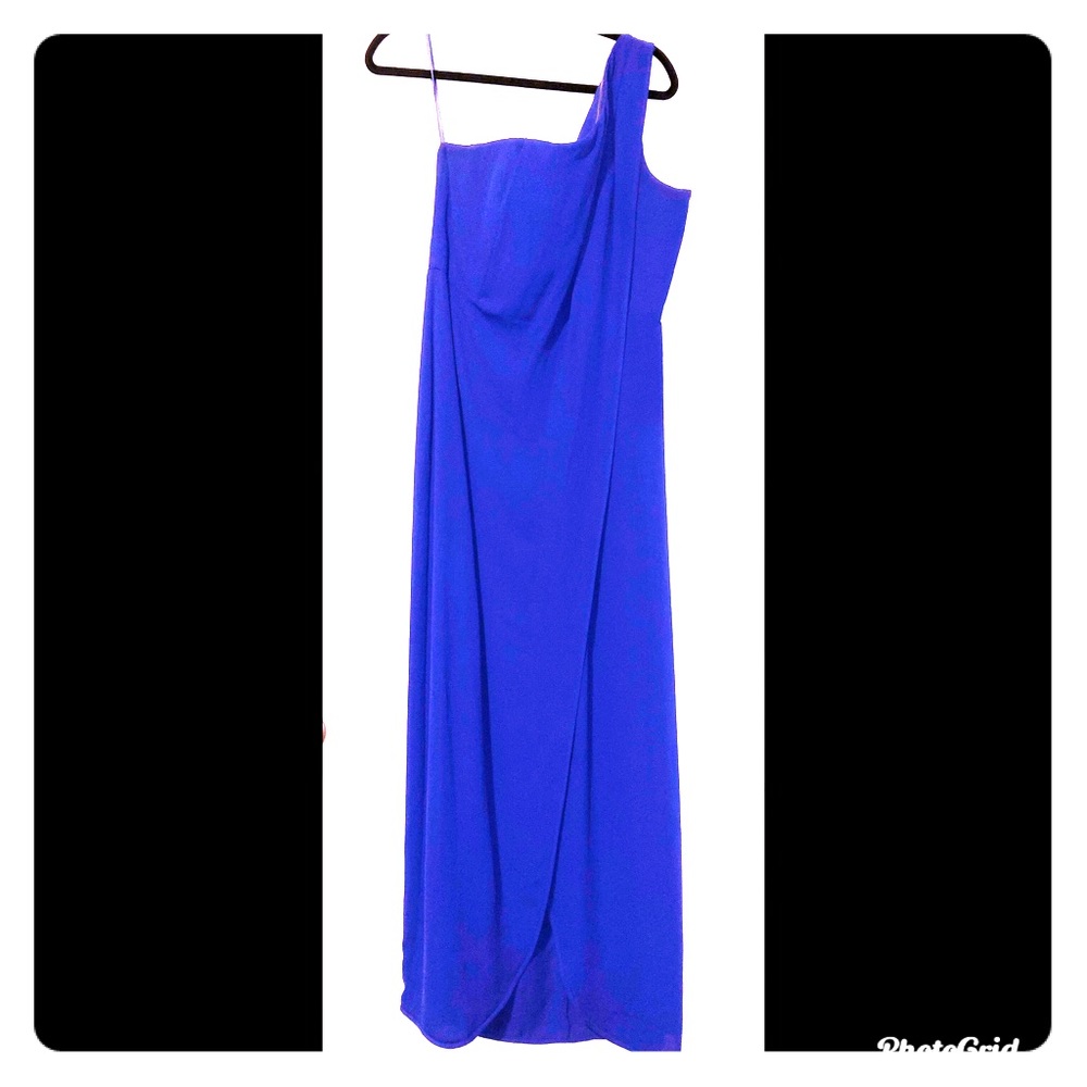 Blue one shoulder dress
